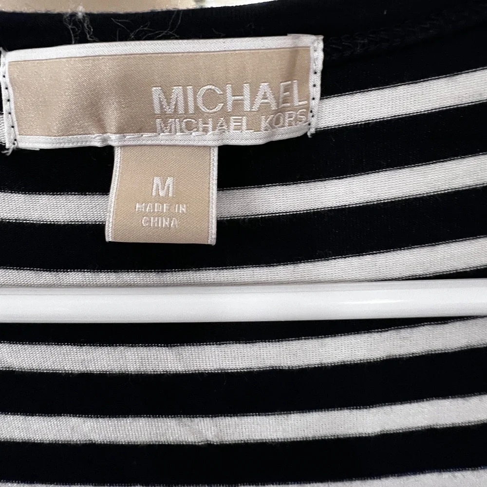 Michael Kors Black and White Sequin Blouse